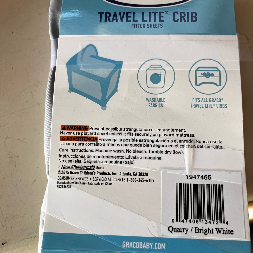Travel Lite Crib Fitted Sheets - Bright White